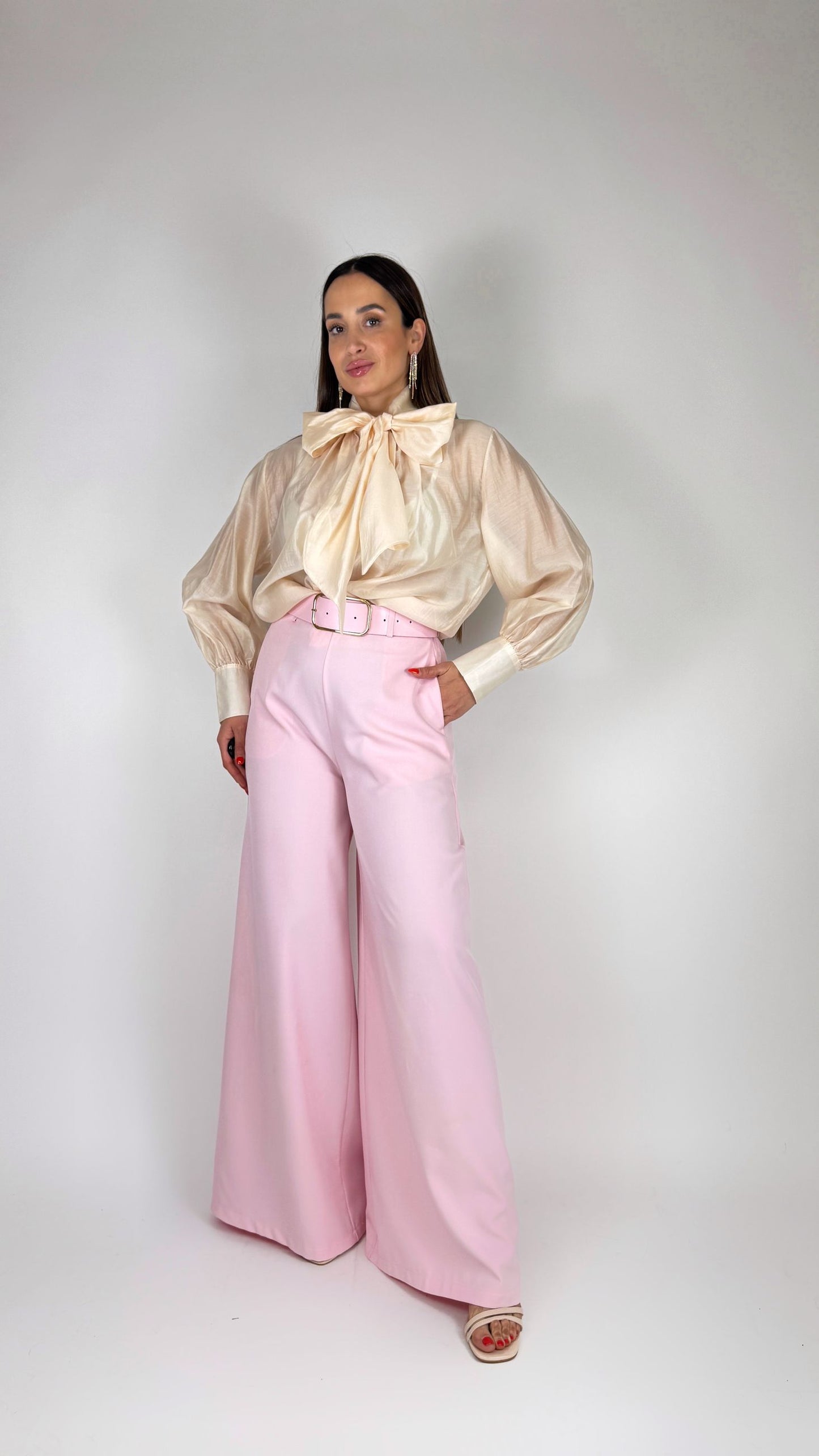 Camicia Tencel con fiocco
