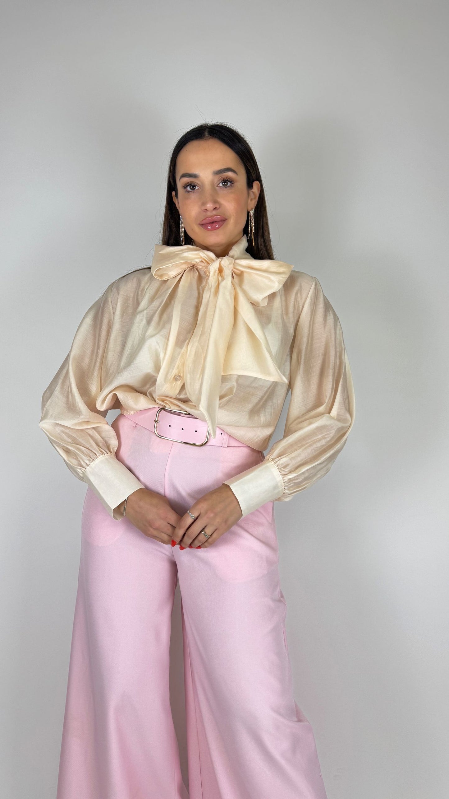 Camicia Tencel con fiocco