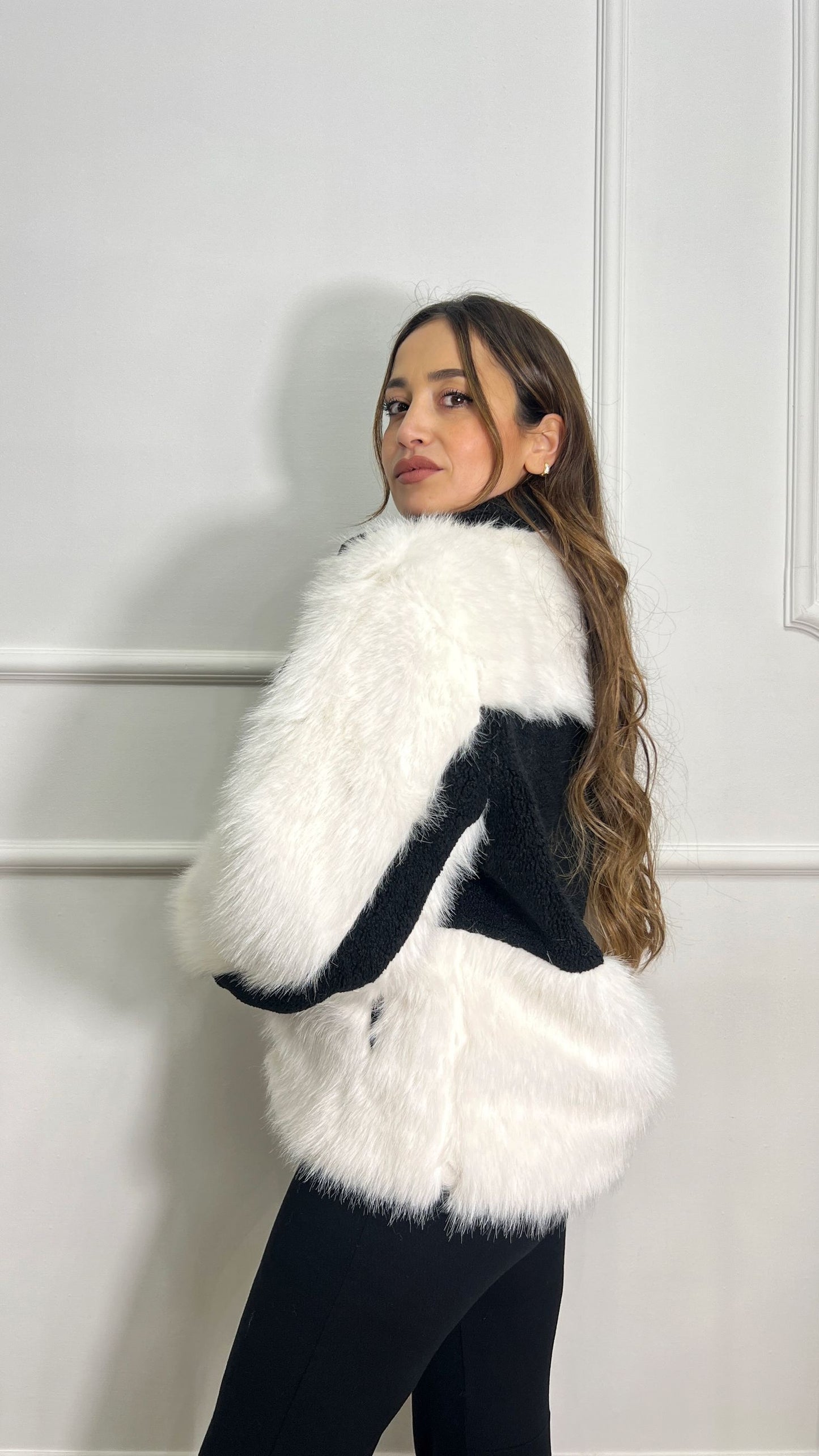 Ecopelliccia con Pile Bianca