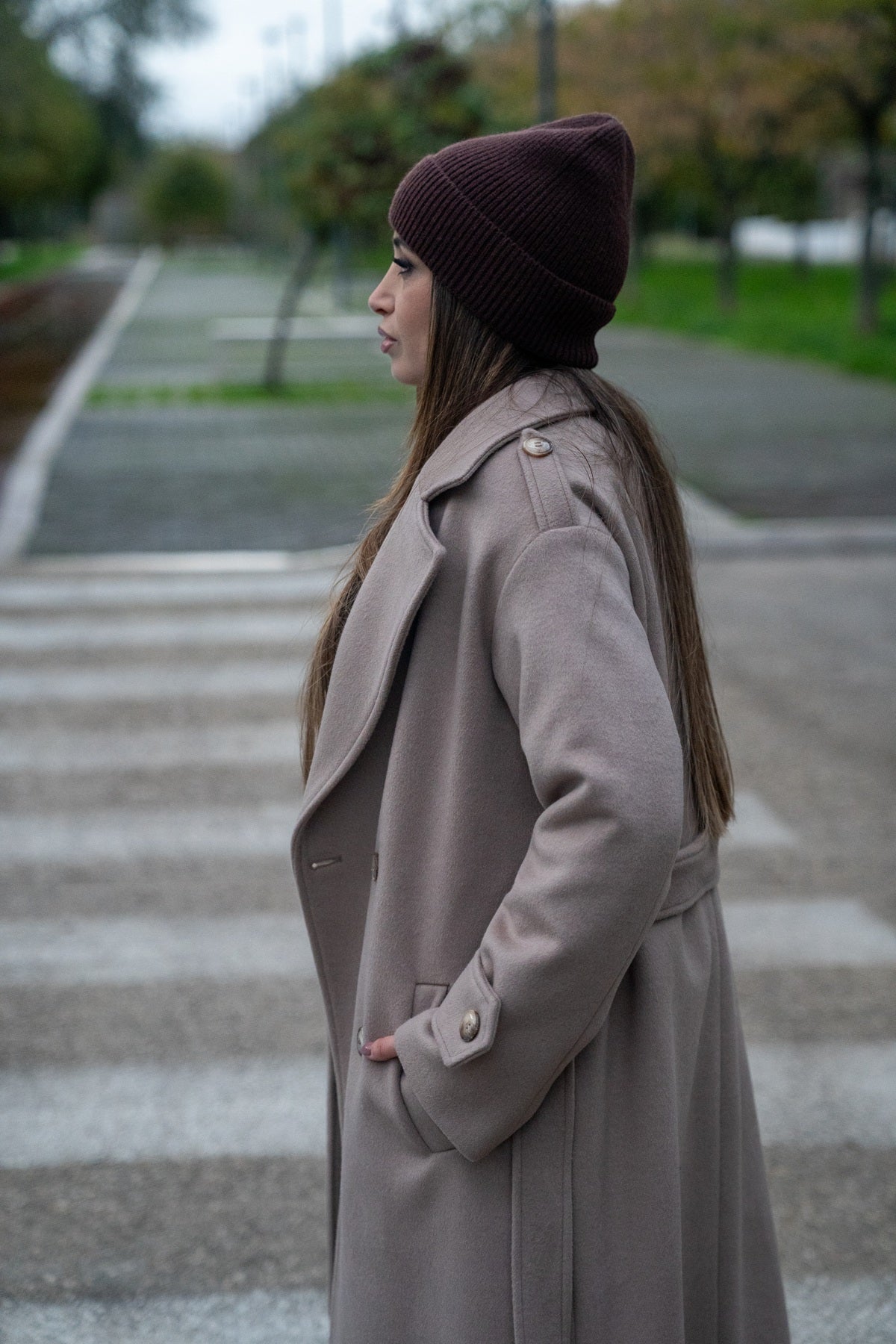 Cappotto Doppiopetto Beige 'By Miriam Russo'