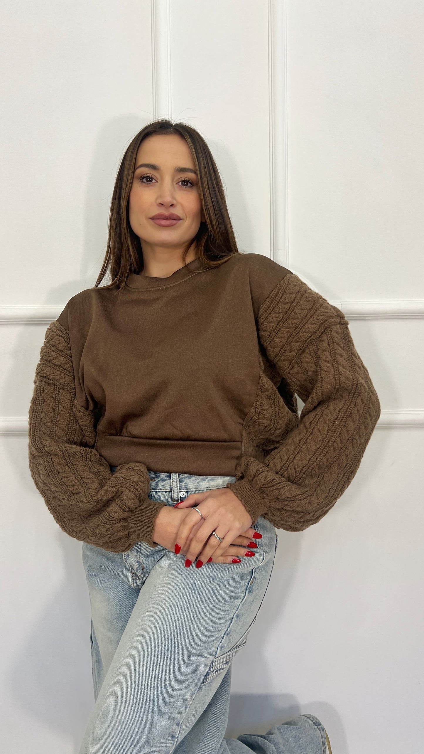 Felpa con maniche in maglina