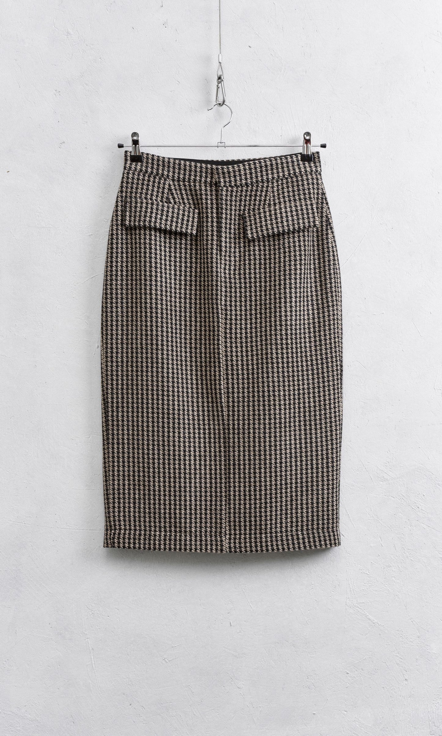 Gonna Pied de Poule Cammello