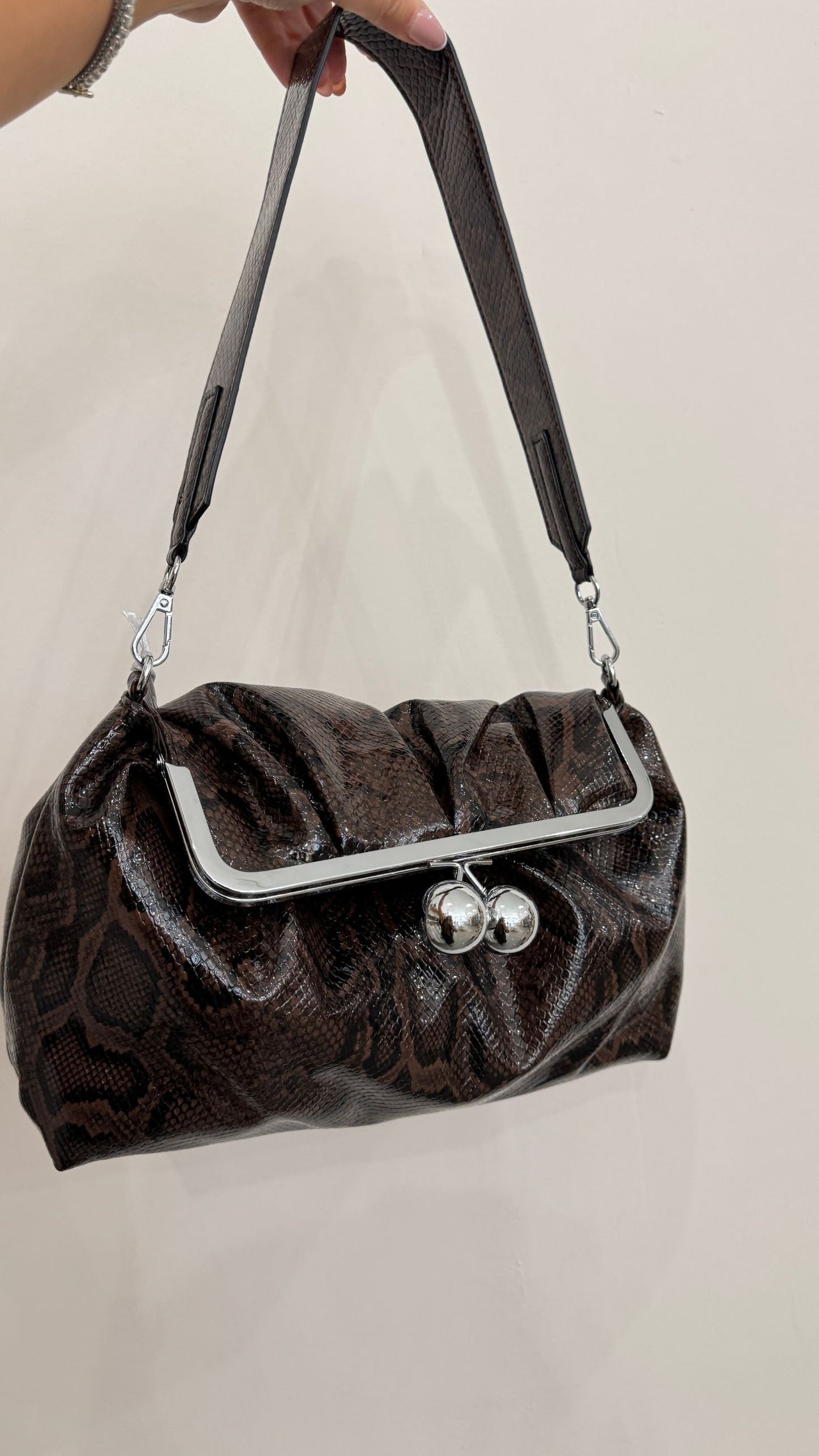 Borsa Pitonata marrone