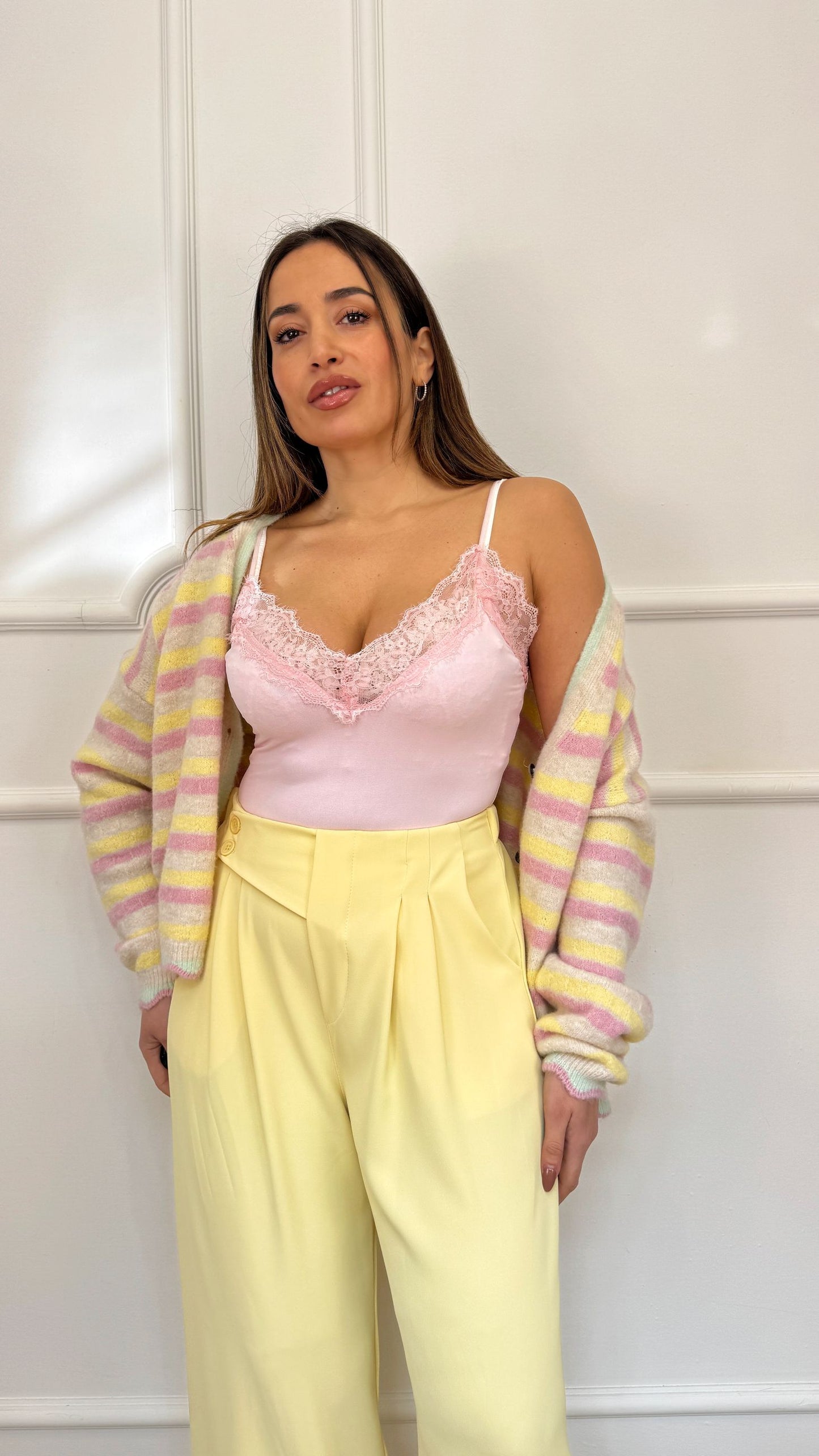 Body in lycra con pizzo