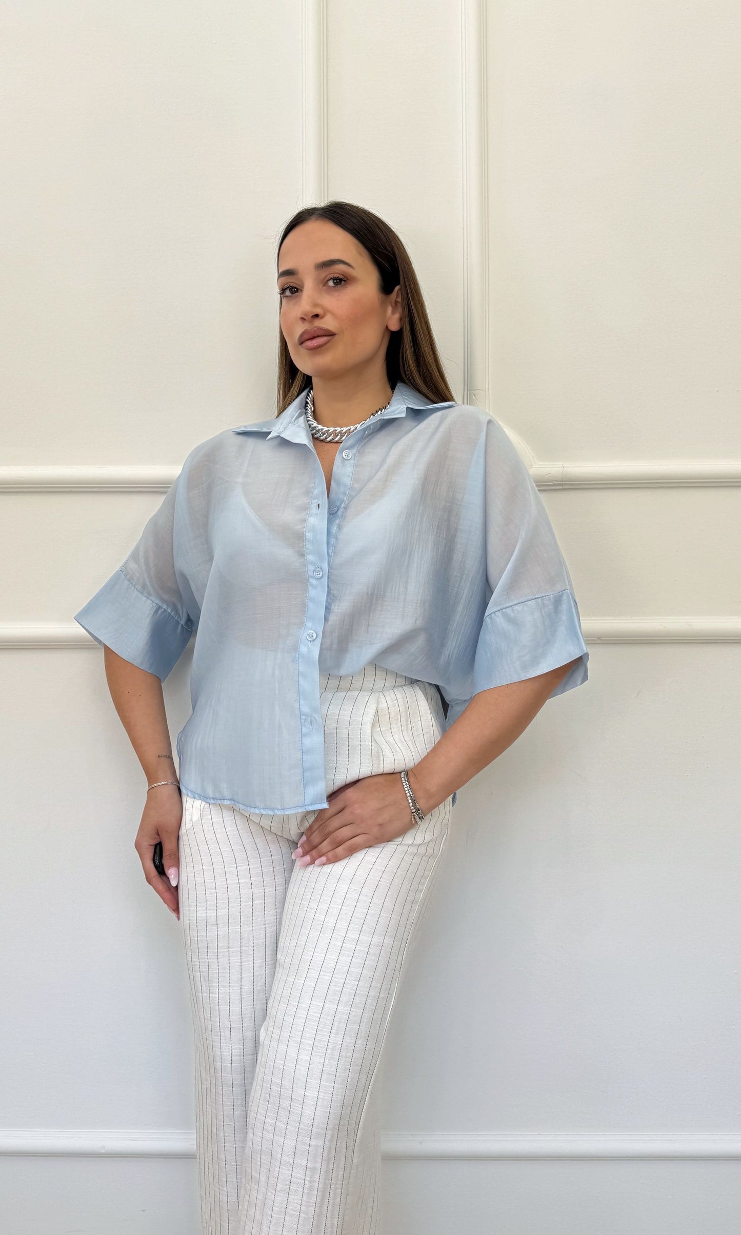 Camicia in tencel mezze maniche