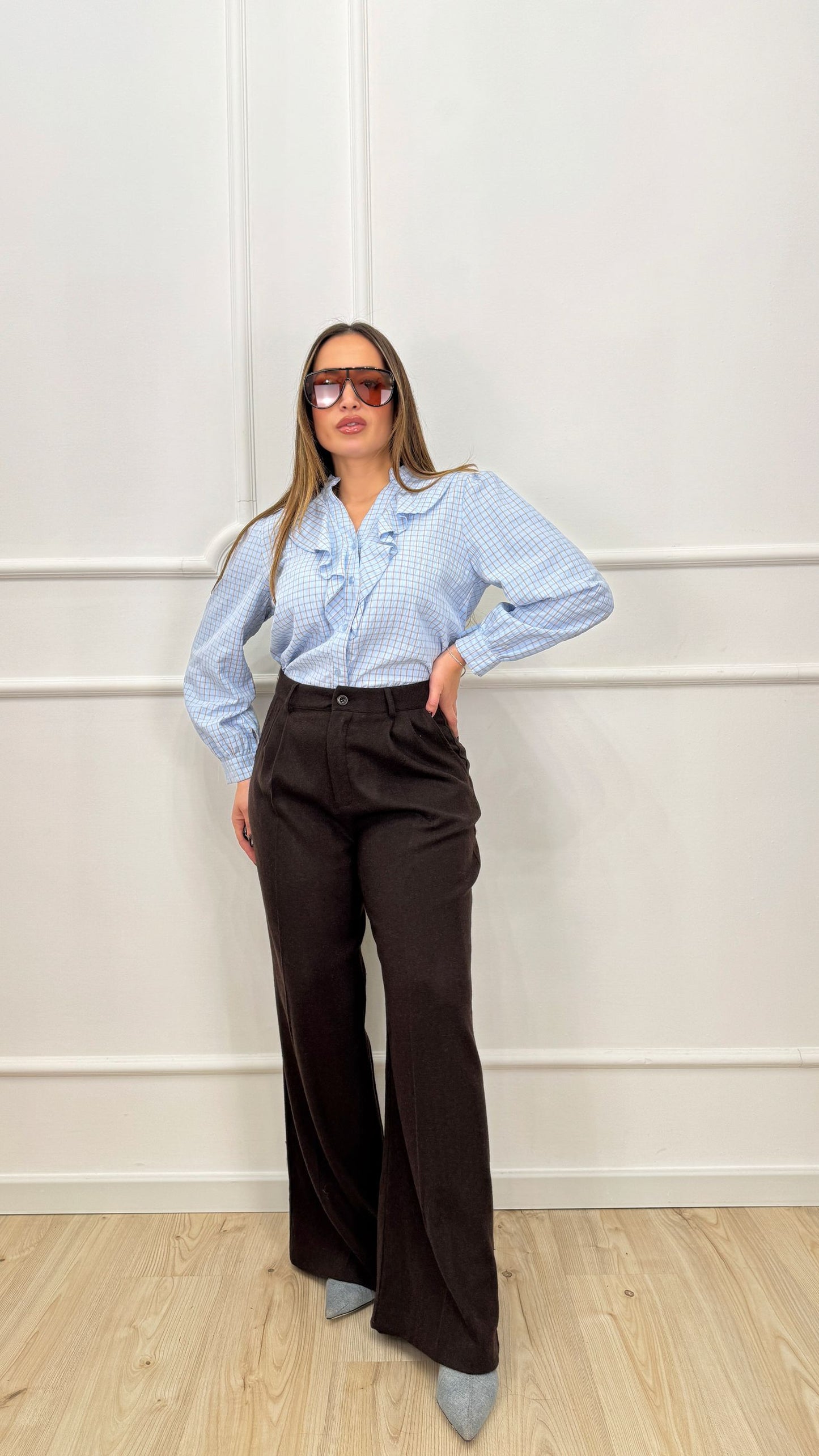 Camicia quadretti con rouge