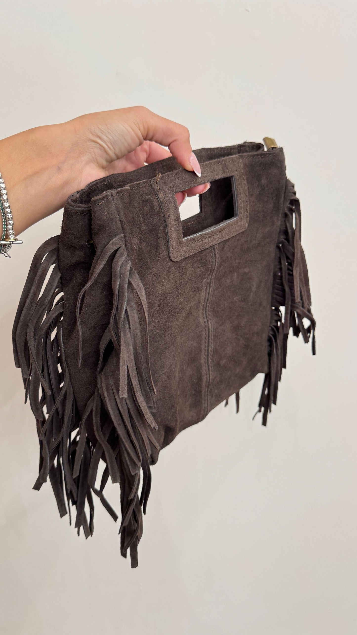 Borsa frange cioccolato