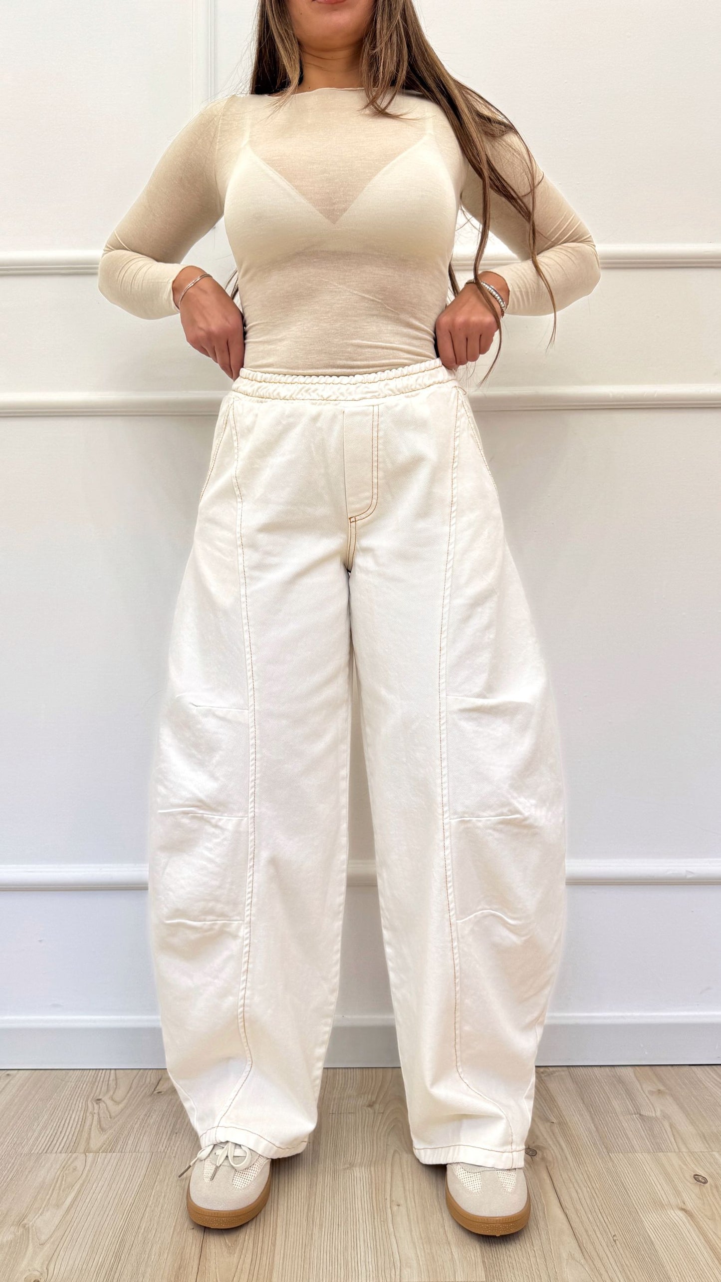 Jeans balloon panna