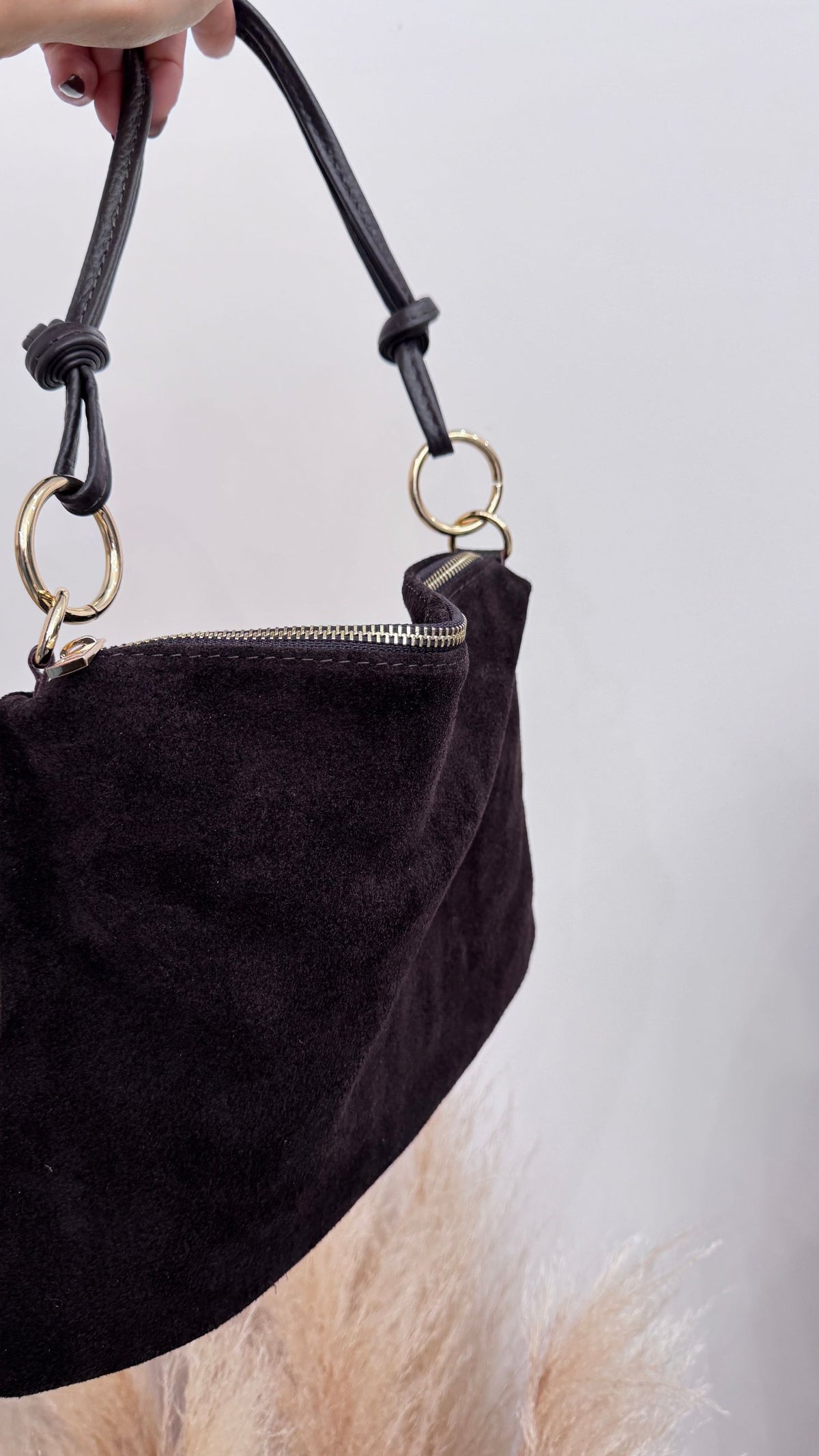 Borsa in camoscio marrone