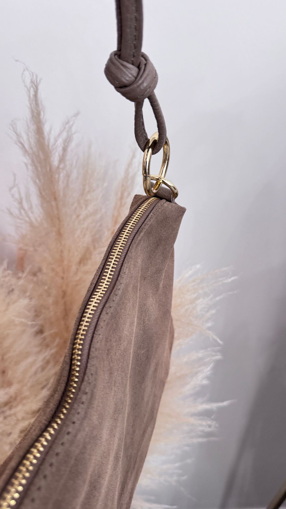 Borsa camoscio beige