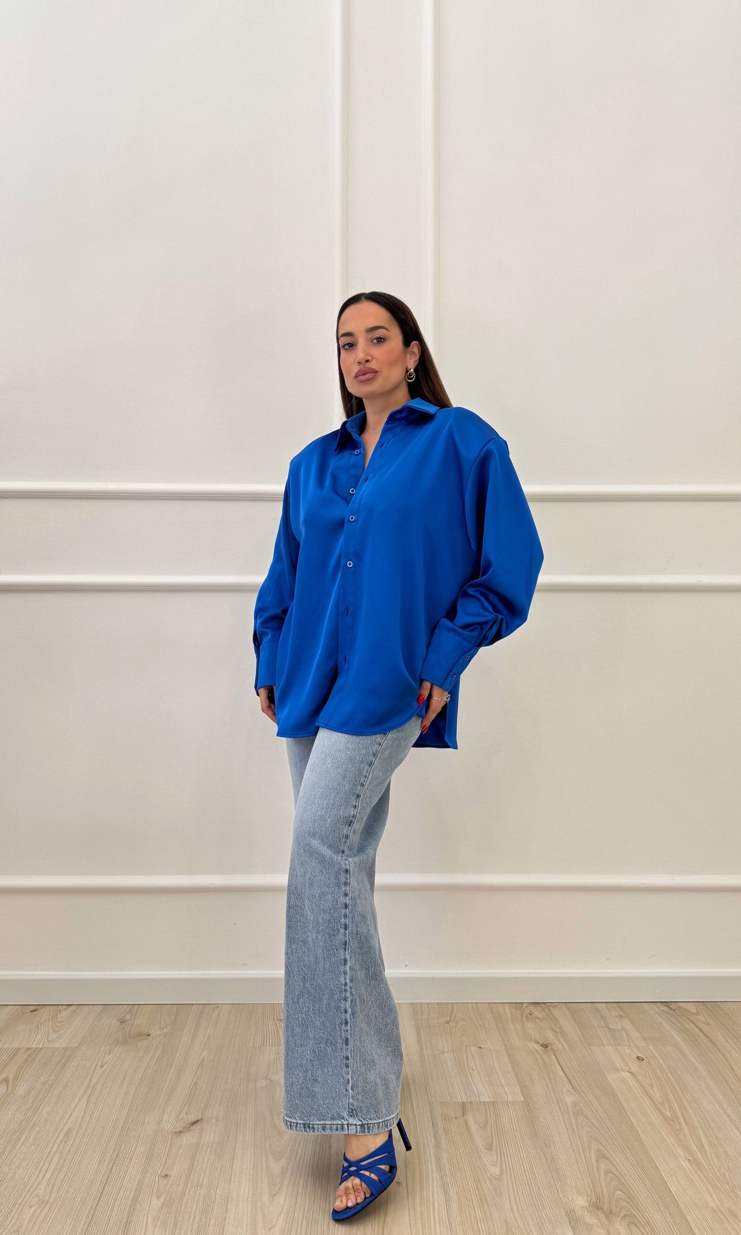 Camicia over in satin