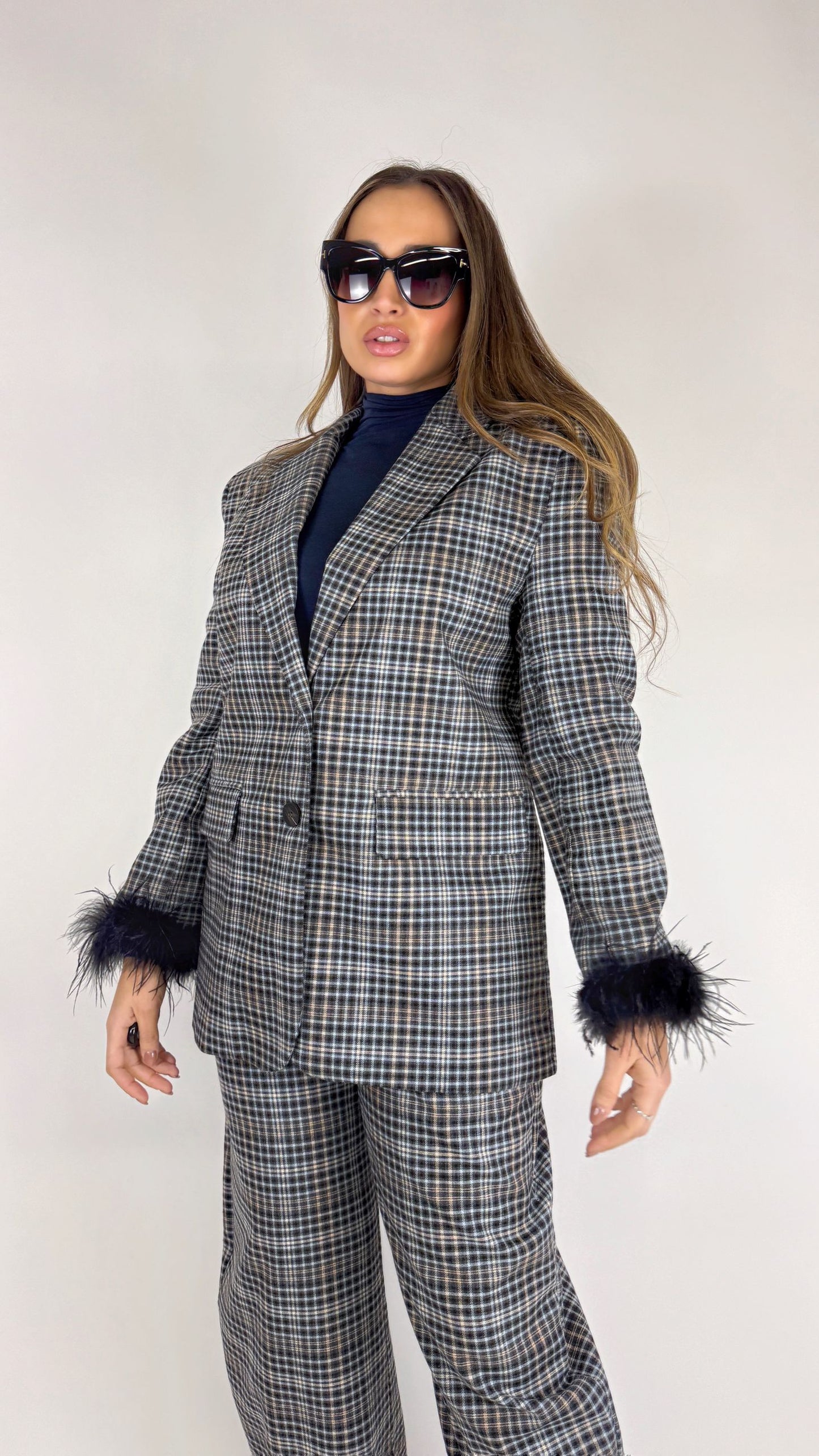 Giacca over a quadretti Lumina