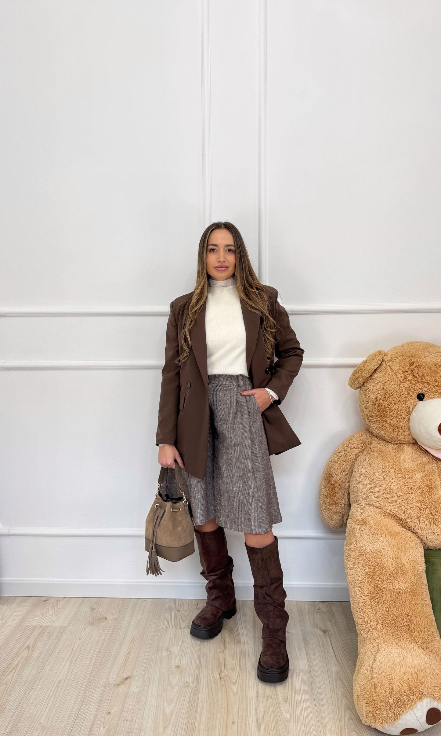 Giacca over doppiopetto marrone