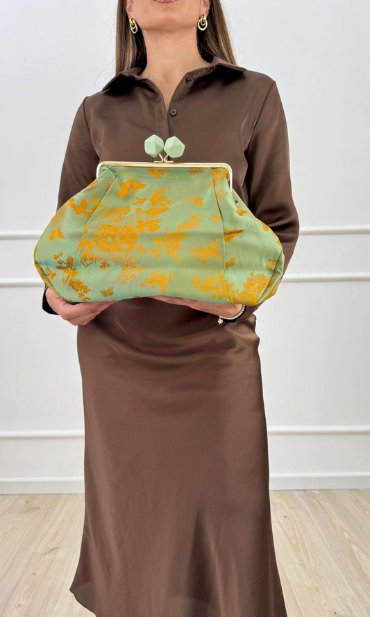 Clutch verde e arancio