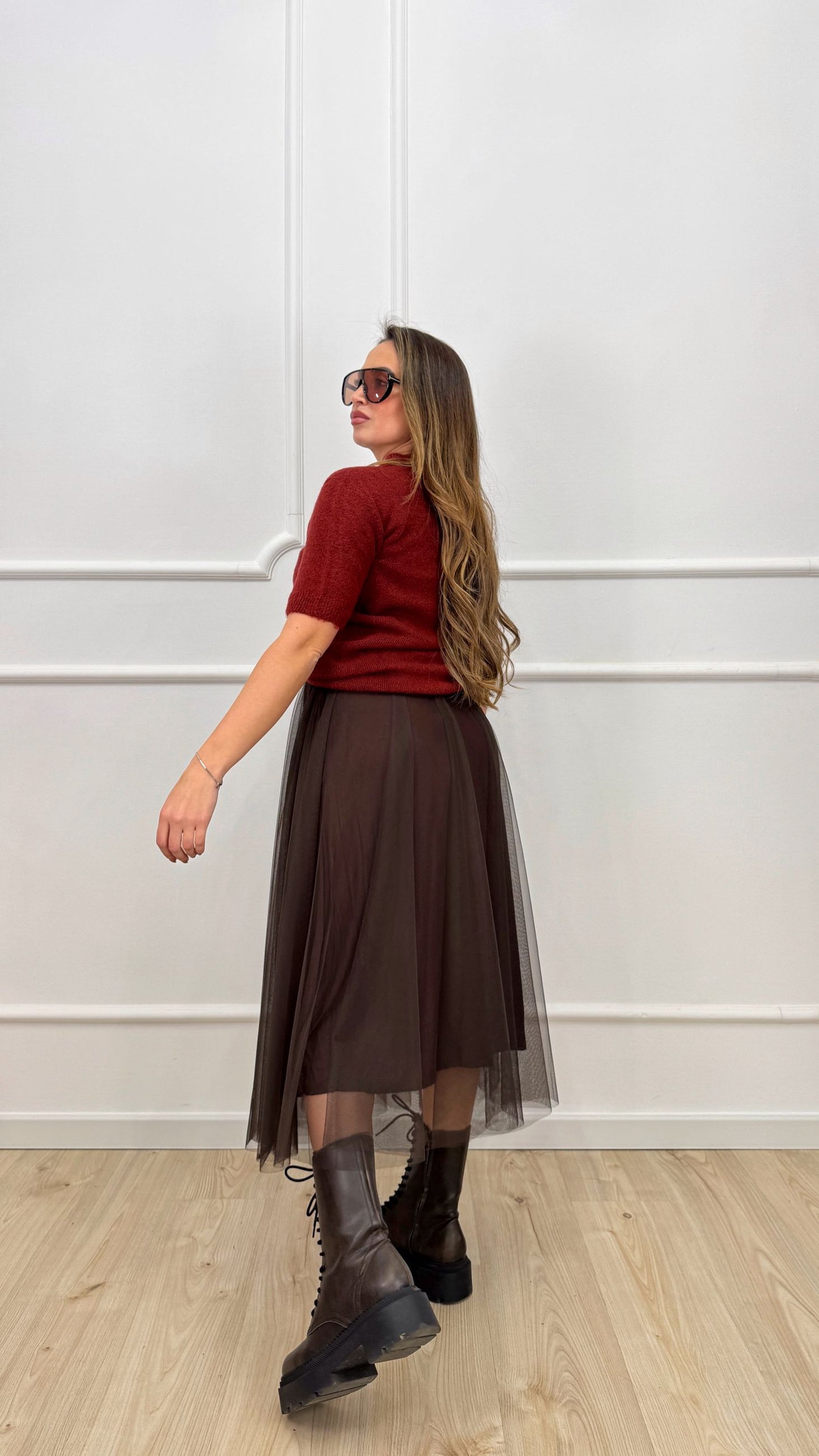 Gonna in tulle liscio