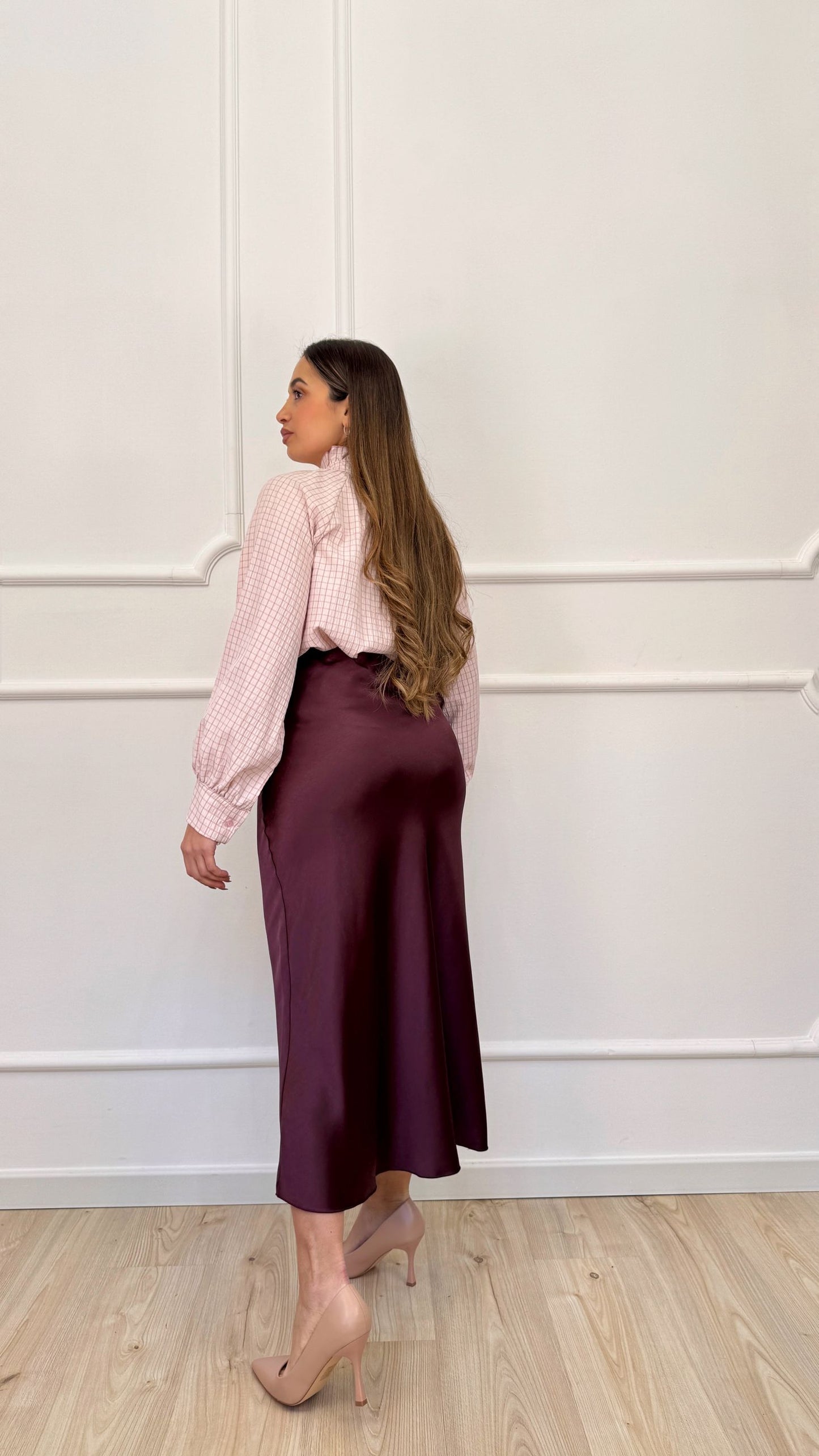 Gonna in satin lunga