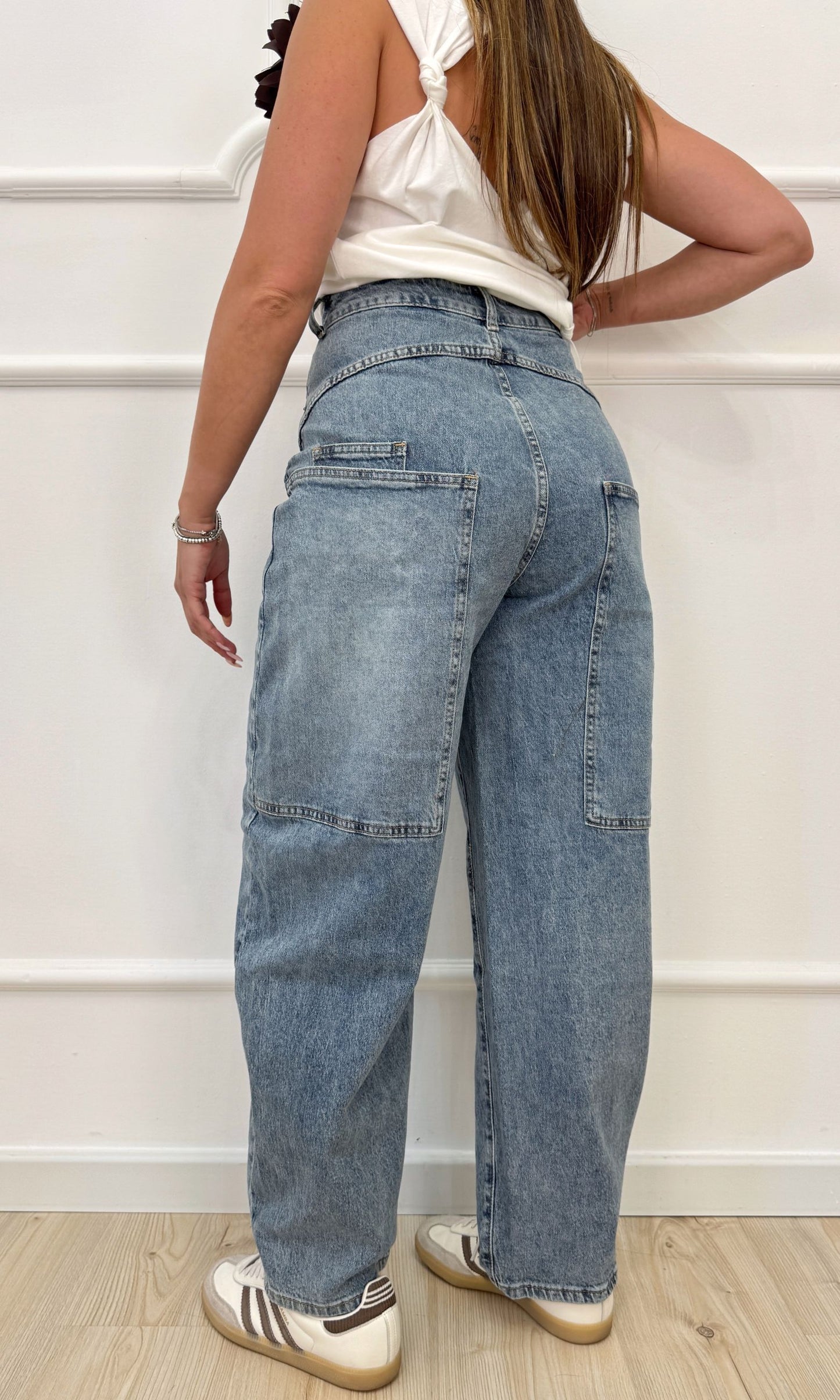 Jeans ballon con tasconi