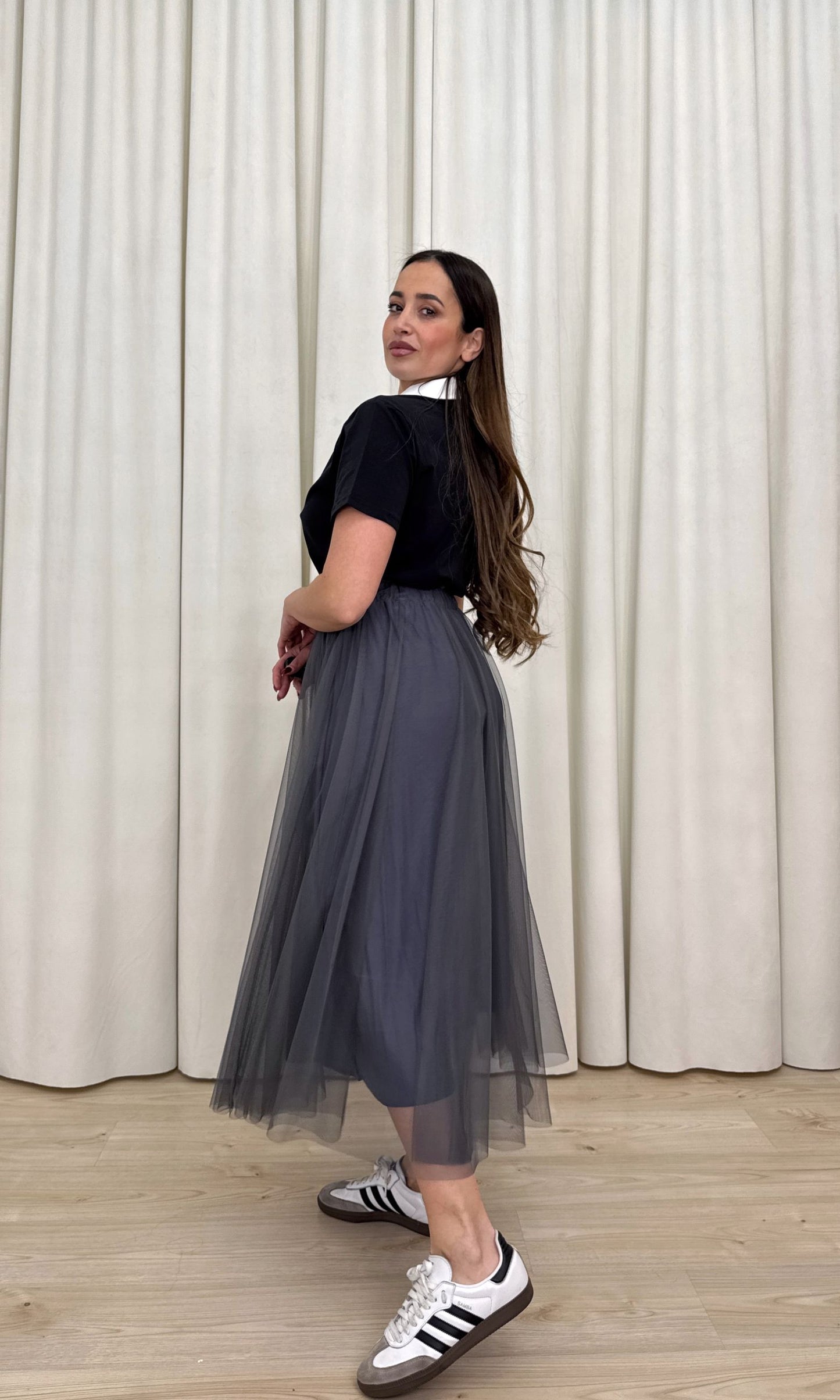 Gonna in tulle liscio