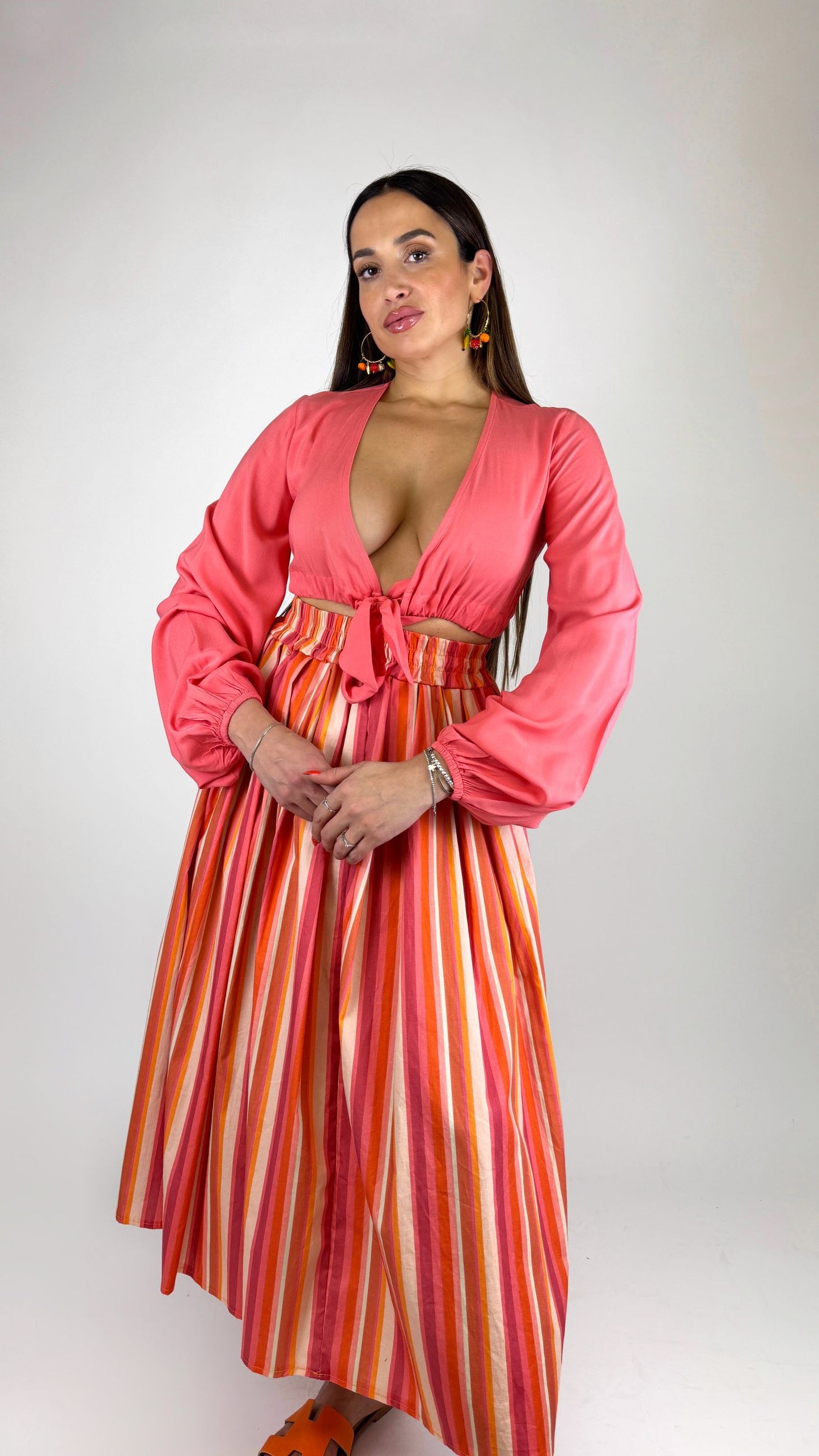 Camicia crop con fiocc