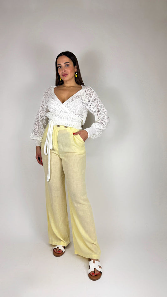 Pantalone palazzo lino