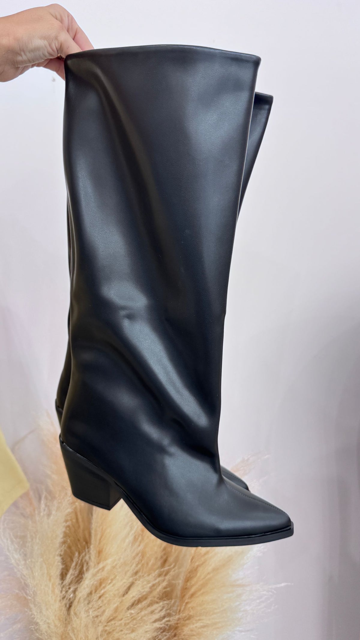 Texano liscio ecopelle nero