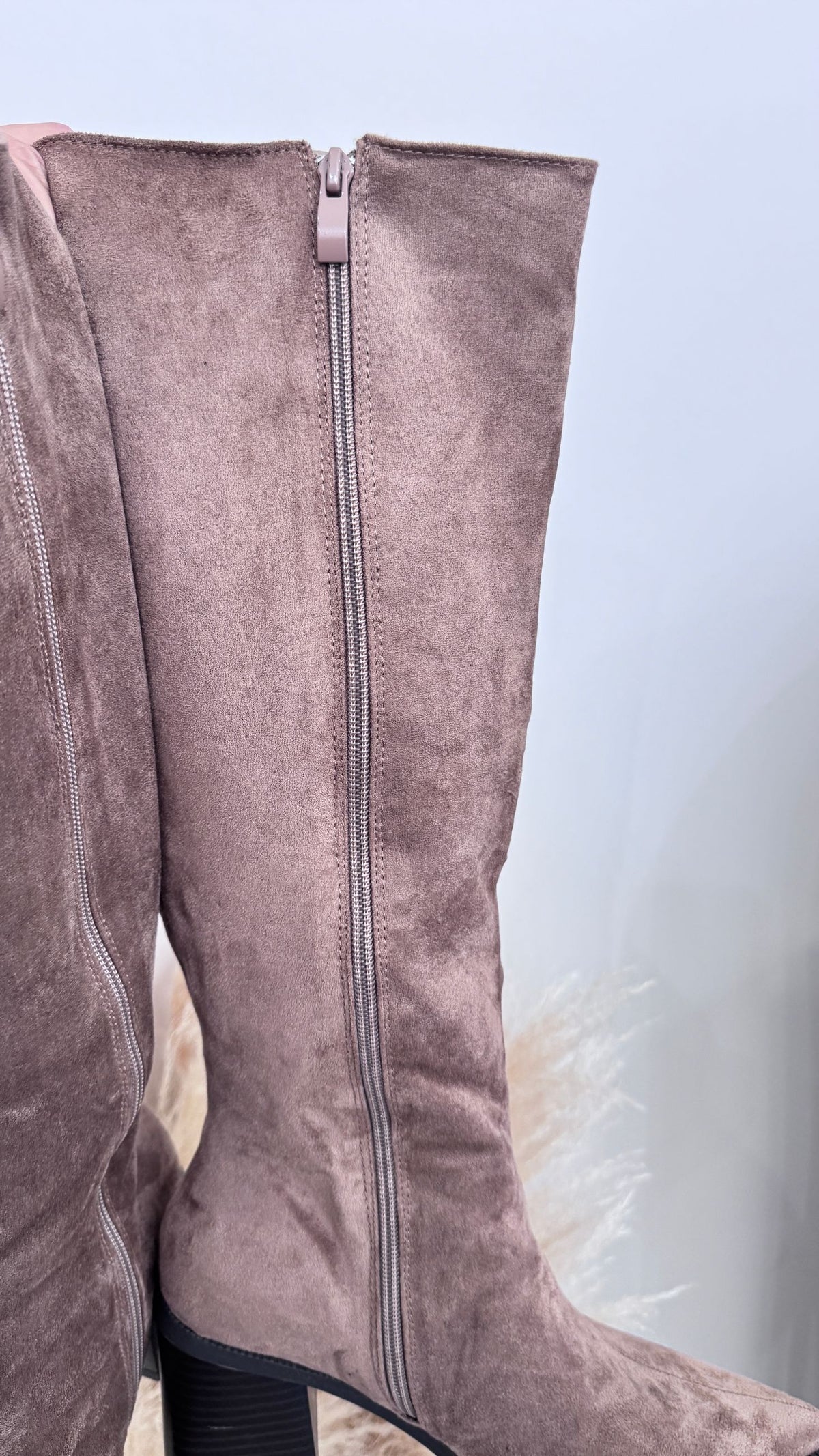 Stivale texano beige camoscio