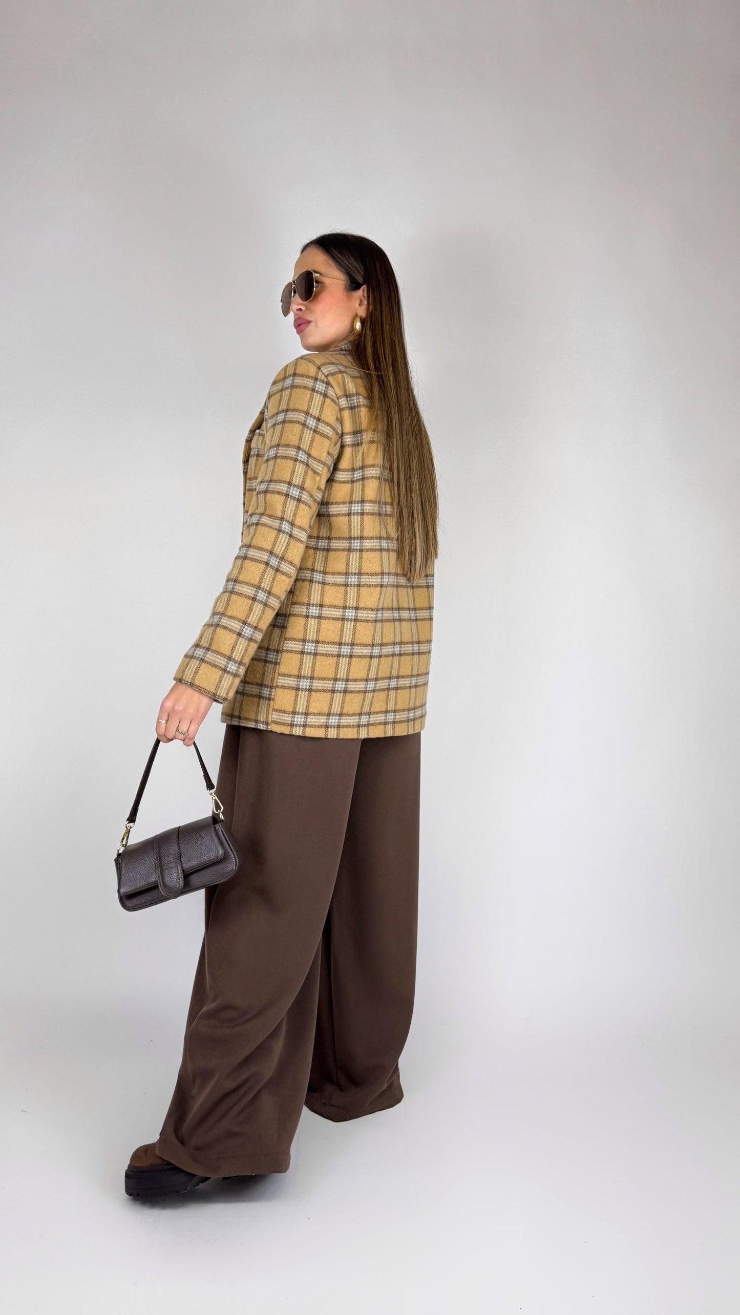 Giacca monopetto a quadri