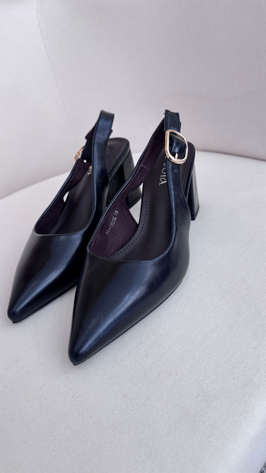 Decolleté ecopelle nero