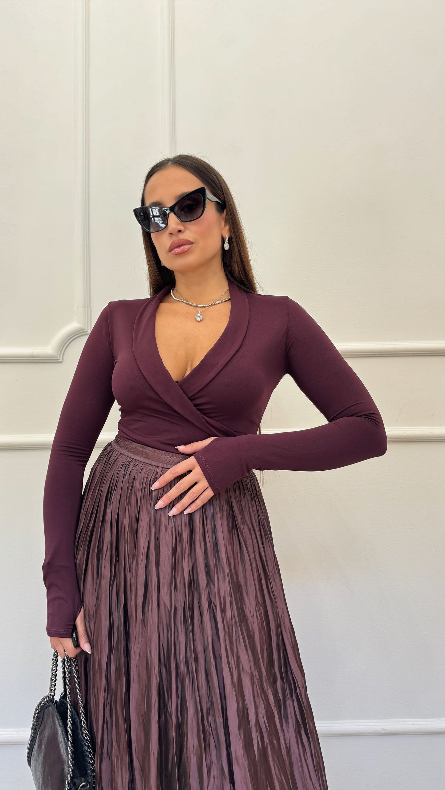 Maglia collo a scialle