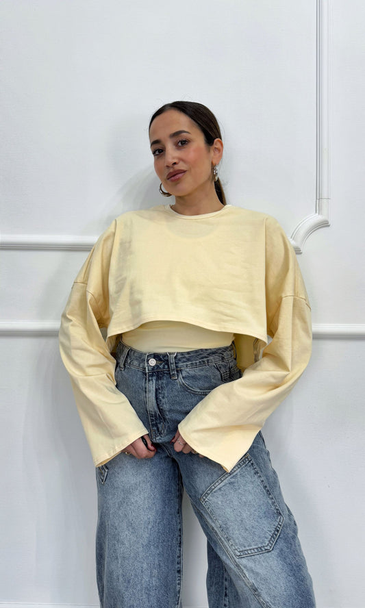 Felpa crop con canotta