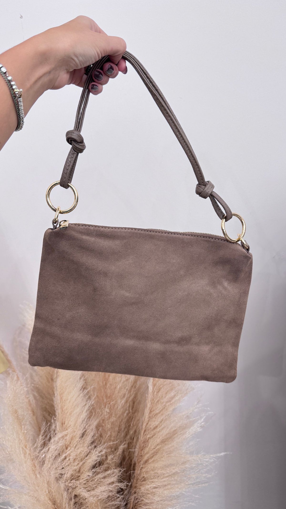 Borsa camoscio beige