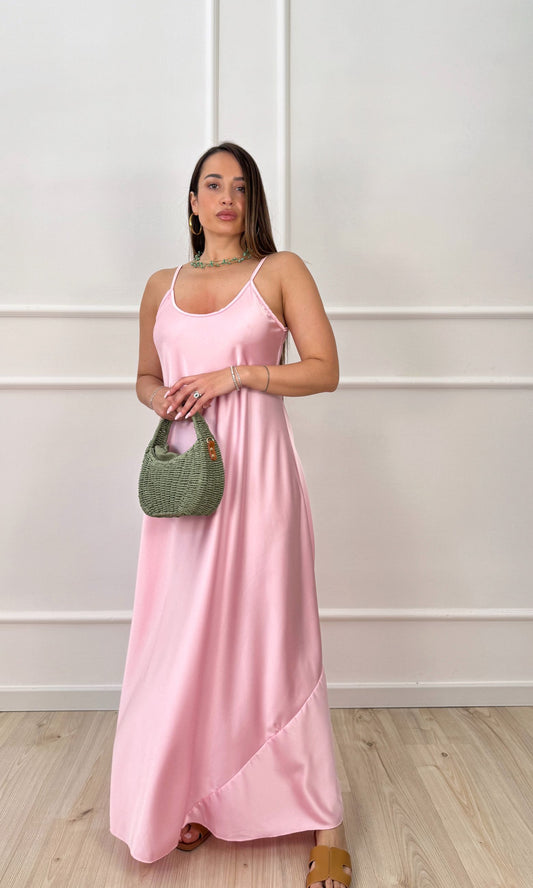 Vestito in satin lungo
