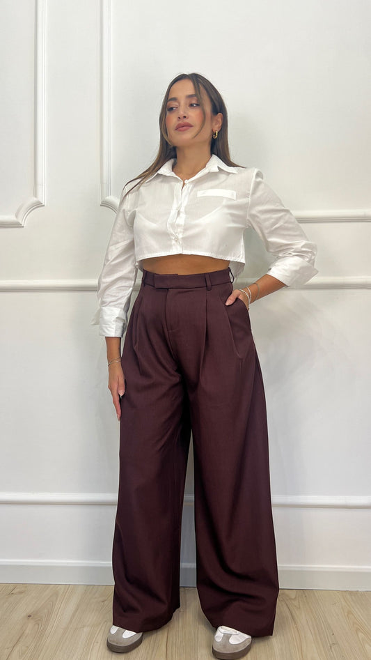 Pantalone palazzo 'Suaili' Bordeaux