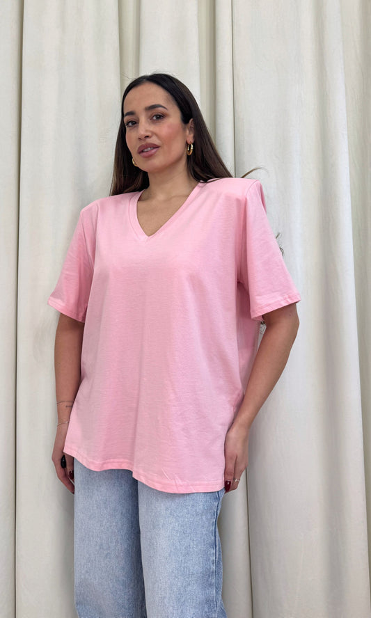 T-shirt scollo a V oversize