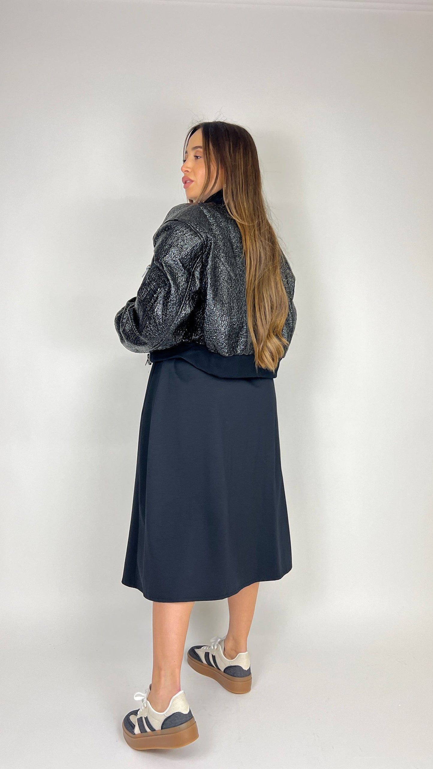 Bomber ecopelle effetto lucido Lumina