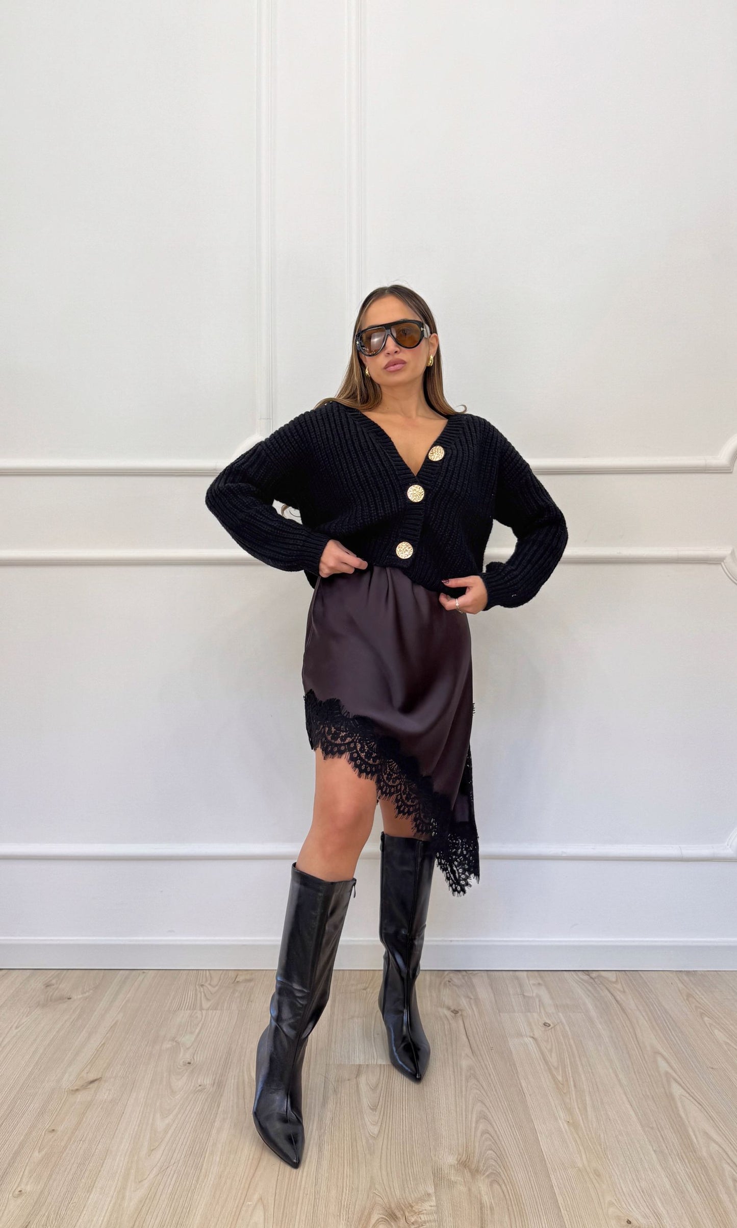 Cardigan lana doppia