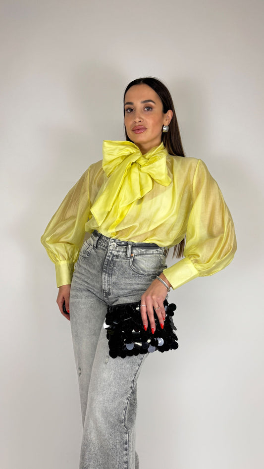 Camicia Tencel con fiocco