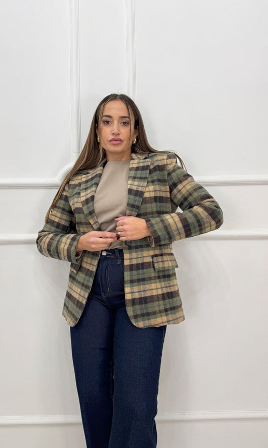 Giacca a quadri in panno