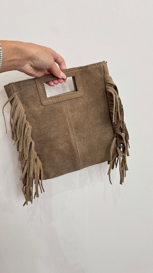 Borsa frange beige