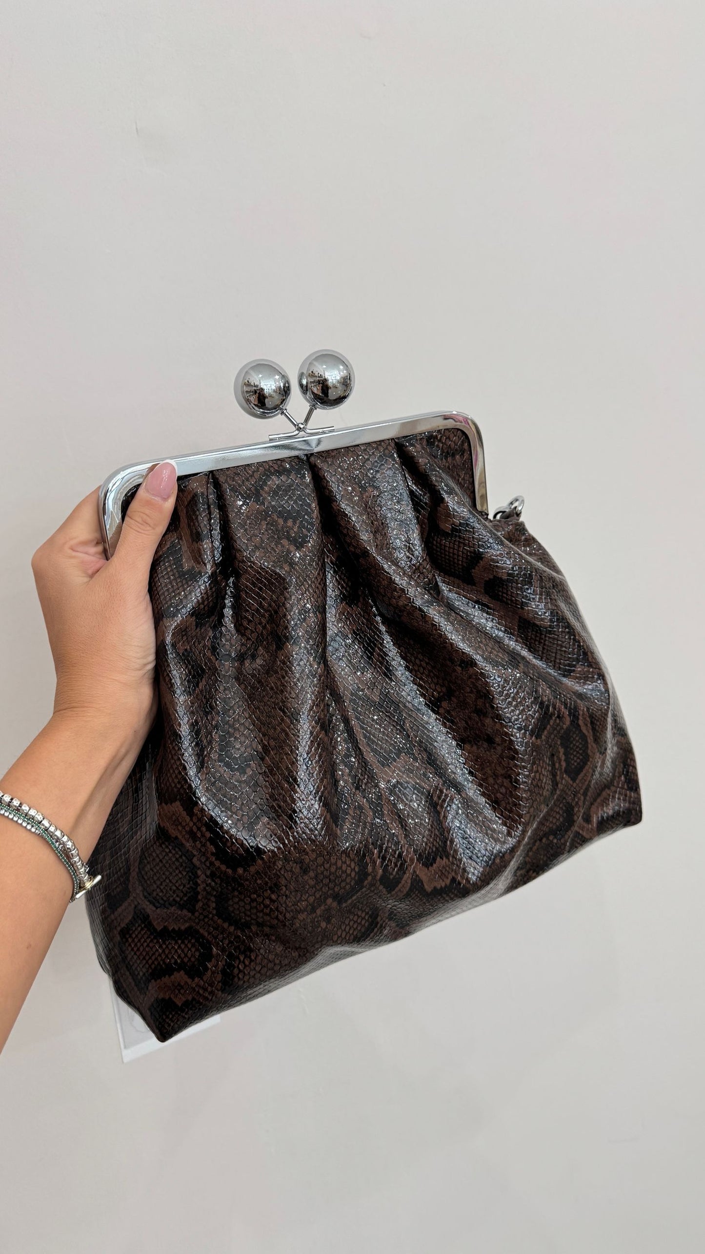 Borsa Pitonata marrone