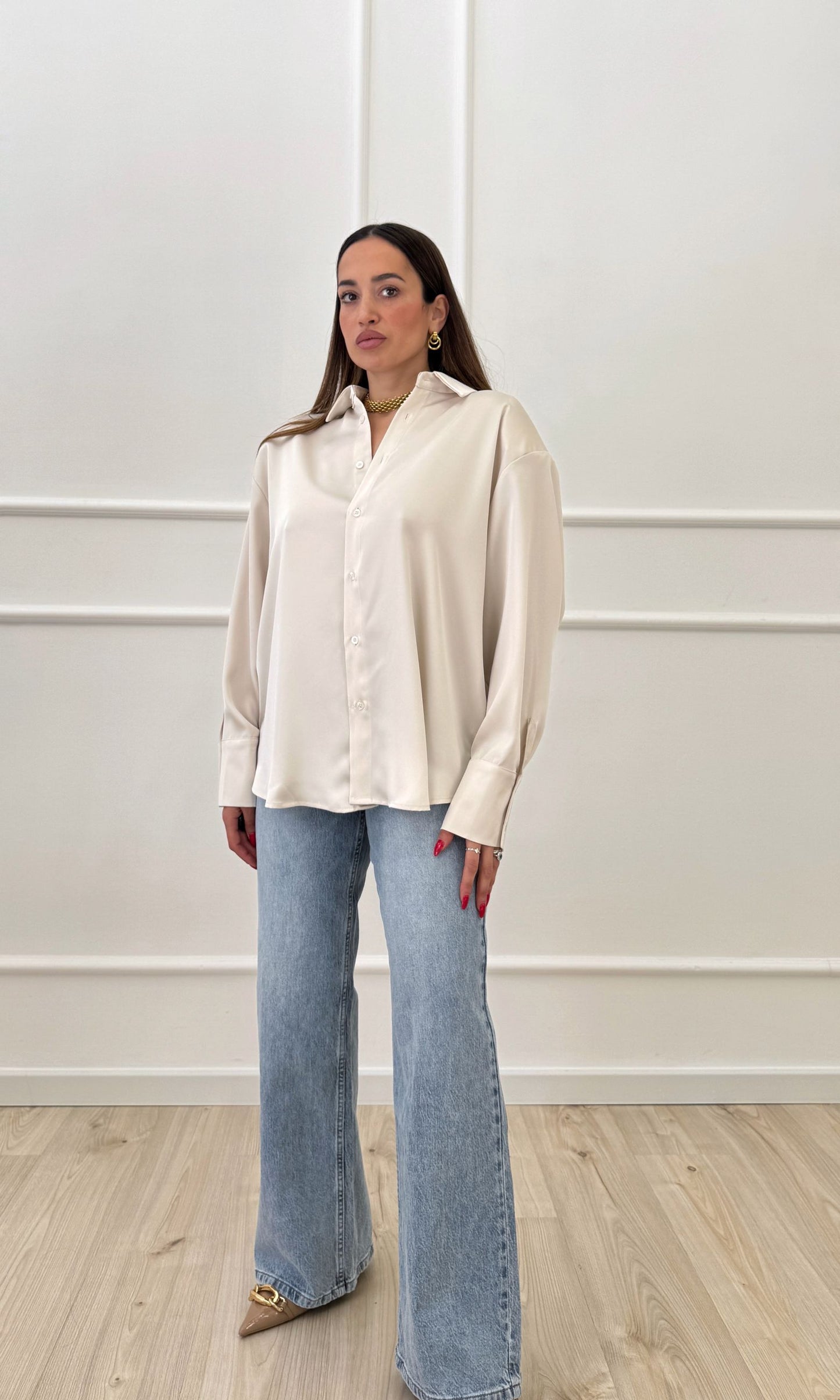 Camicia over in satin