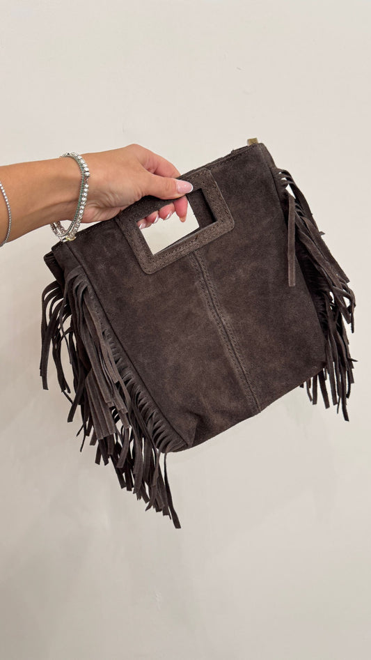Borsa frange cioccolato
