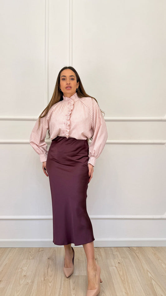 Gonna in satin lunga