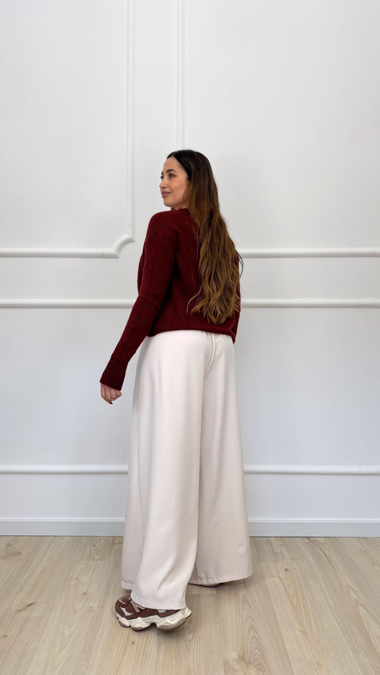 Pantalone palazzo con fiocco