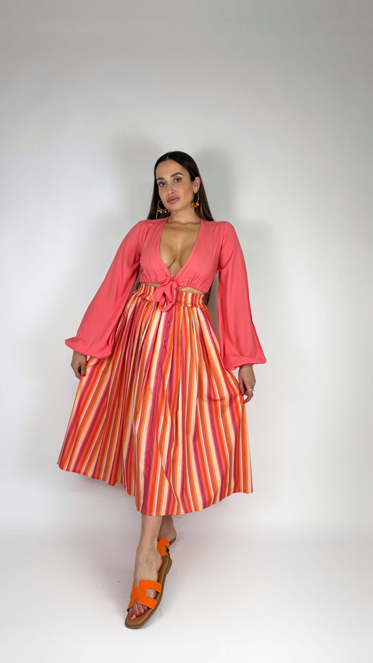Camicia crop con fiocc