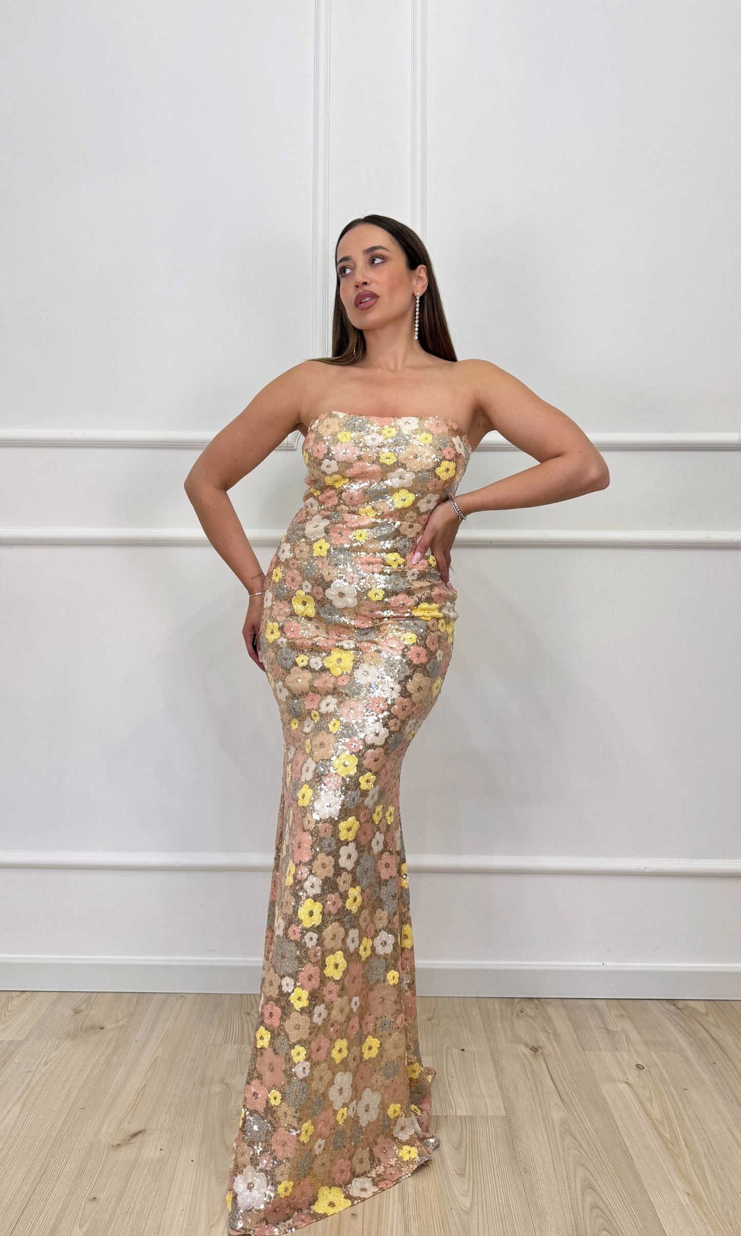 Vestito in paillettes a sirena