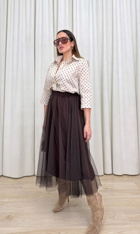 Gonna in tulle liscio
