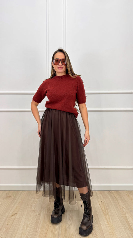 Gonna in tulle liscio