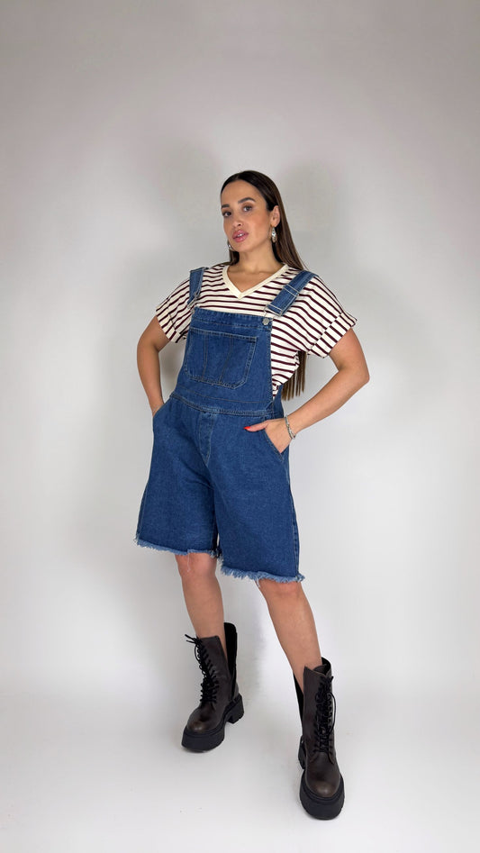 Salopette pantaloncino denim