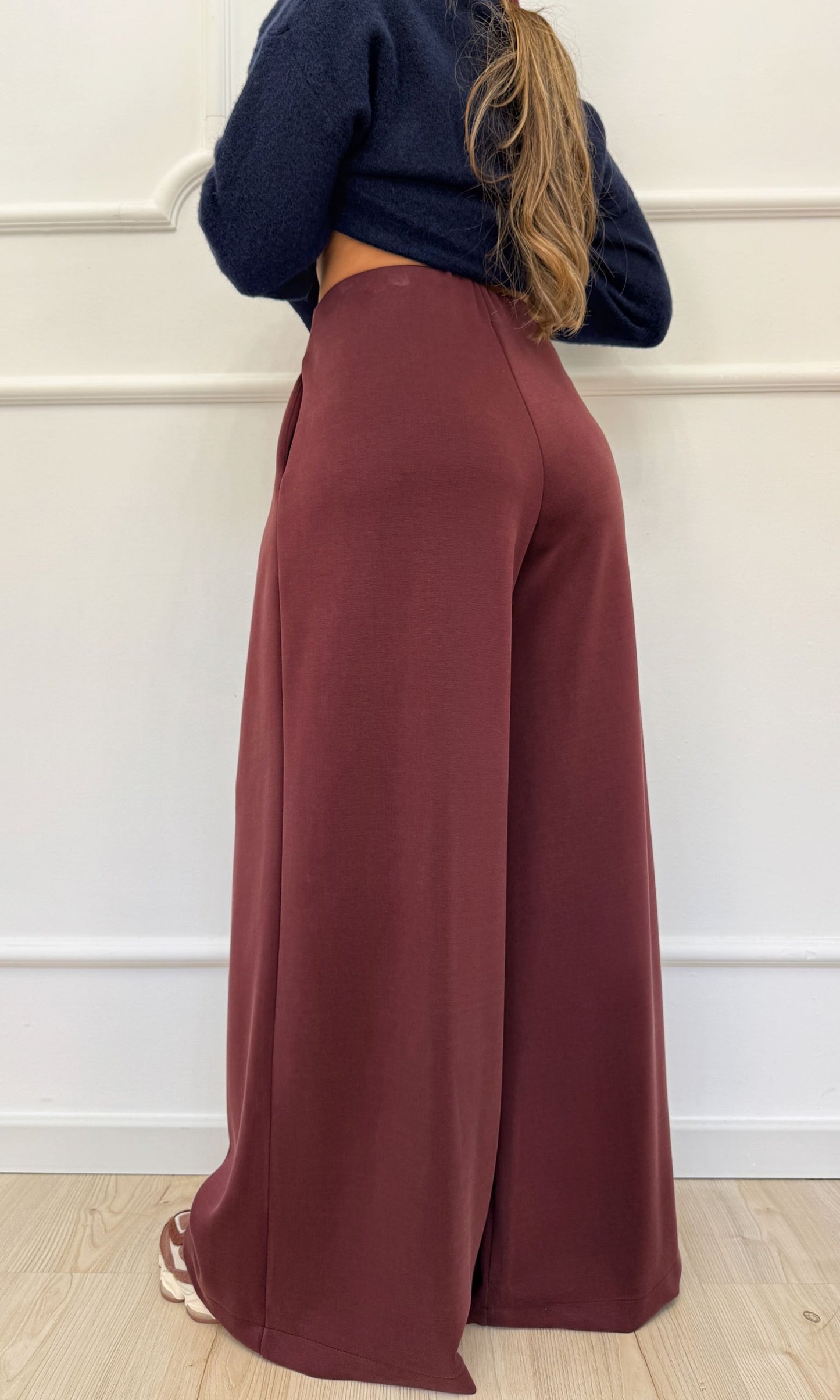Pantalone modello tuta bordeaux